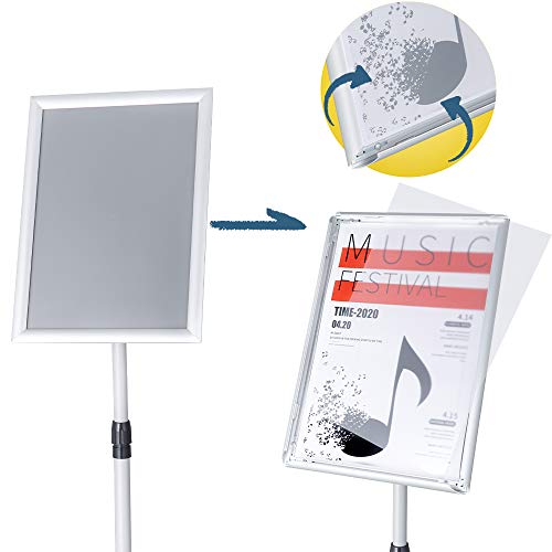 Sign Stands Aluminum Guide Signage Guide Vertical Advertising Billboard Welcome Poster Licensing Display Water Stand Sign Holder (Silver, 11x17inches)