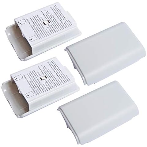 4X Battery Pack Cover Shell Case for Xbox 360 Wireless Controller (White) Cover