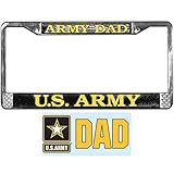 Butler Online Stores Army DAD License Plate Frame Gift Bundle with Army Dad Decal
