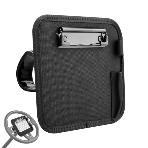Xxerciz Golf Cart Steering Wheel Scorecard Holder with Pencil Holder Compatible with EZGO Club Car Yamaha, Golf Cart Accessories with Hook and Loop Straps