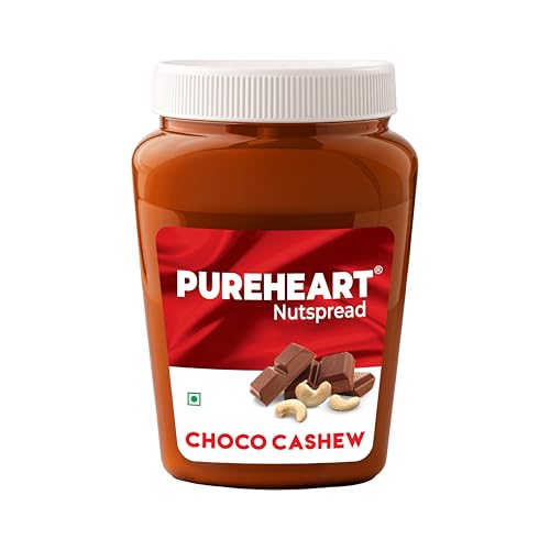 Image of PUREHEART Choco Cashew Spread 350g with Free Stationery Kit | Creamy Chocolate Cashew Spread | Healthy Breakfast Spread for Kids | Protein Rich Energy Spread for Bread Sandwich & Tiffin