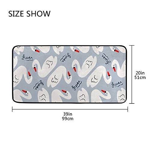 Tapis de cuisine antidérapant cygne 100x50 cm confortable - 5