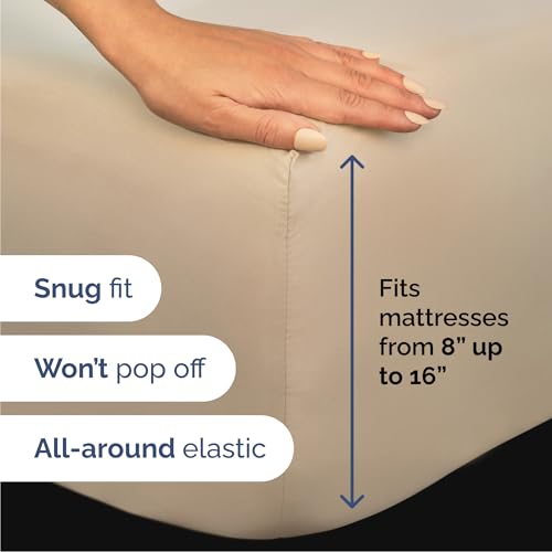 Image of Cal King 6 Piece Bed Sheet Set - Comfy, Breathable & Cooling Sheets - Cream | Ultra-Soft Hotel Luxury Bedding Set with 8-16 Inch Deep Pockets, 1 Flat & 1 Fitted Sheet & 4 Pillowcases, Wrinkle & Fade Free