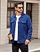 COOFANDY Men Button Down Jacket Solid Plaid Jacquard Shirt Jackets Fashion Shackets Fall Overshirts Outwear Blue Large