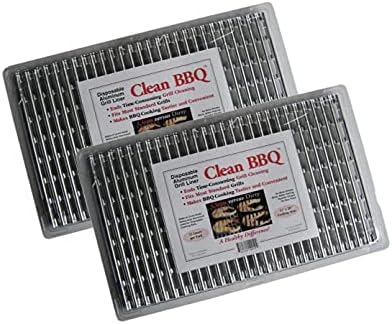 Clean BBQ - Disposable Aluminum Grill Liners Set of 24 Sheets of Grill Toppers
