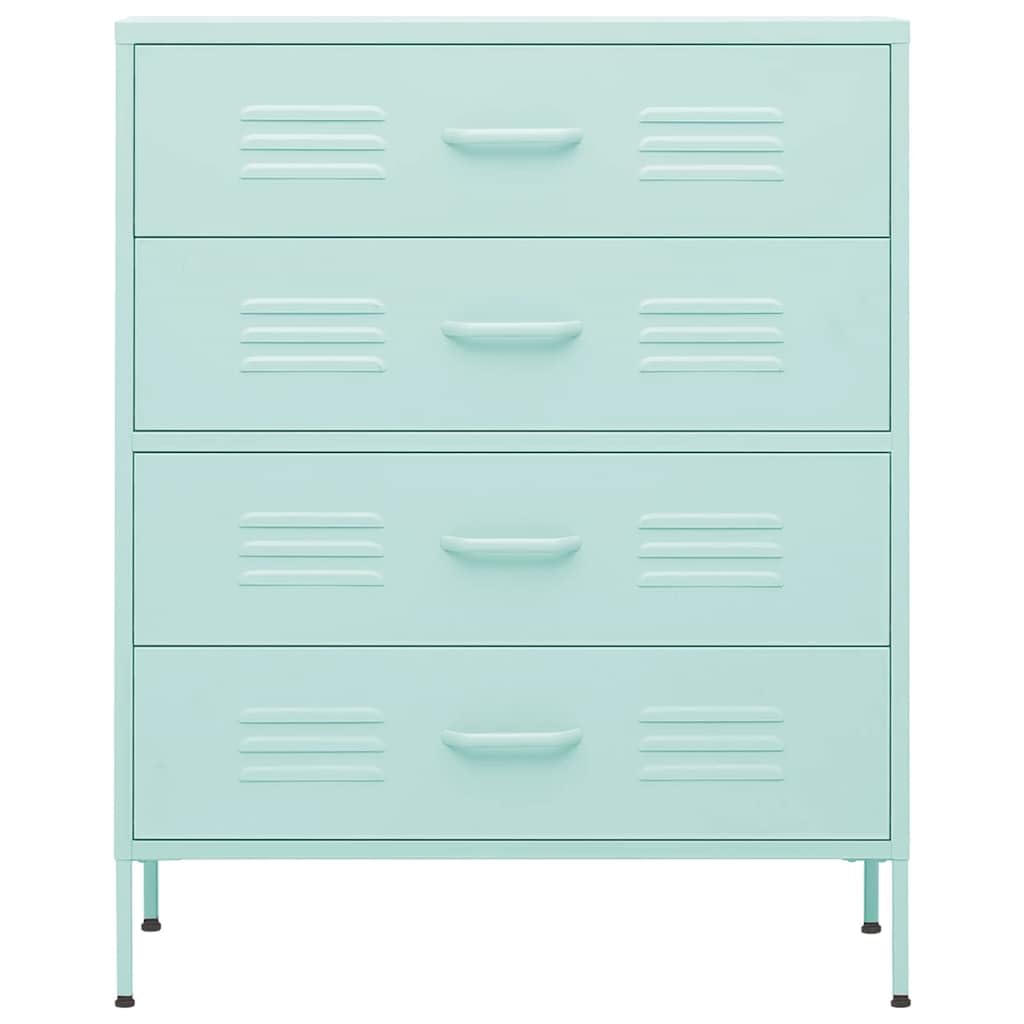 vidaXL Cassettiera Menta 80x35x101,5 cm in Acciaio