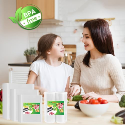Image of MakMeFre Gallon 11 inchx16 inchVacuum Sealer Bags 100ct for Food Storage | BPA Free PreCut Food Grade,Commercial Grade,Heavy Duty Vacuum Food Freezer Bags,Great for Sous Vide Vacuum Sealer