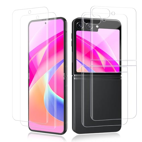 VideoSecu 2 Stück für Panzerglas für Samsung Galaxy Z Flip 5 Schutzfolie Selbstheilende Schutzglas Ultradünne 0.2mm Blasenfrei Ölfeste & Kratzfeste Schutzglas