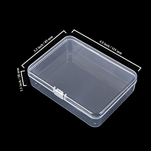 Image of Rectangular Clear Plastic Storage Containers, 12 Pack | 4.5 x 3.3 x 1.1 inch, Hinged Lid, For Beads and Small Craft Items
