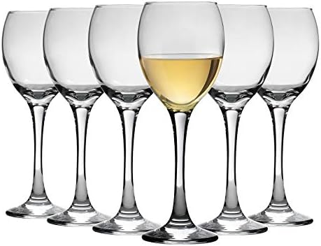 Argon Tableware 6x 245ml White Wine Glasses - Home Restaurant Red White Party Glass Set - Dishwasher Safe