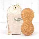 Myga - Cork Peanut Lacrosse Ball Muscle Roller Self Massager for Myofascial Release, Trigger Point Therapy and Deep Tissue Massage - 14 x 6cm