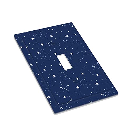 Starry Sky Single Toggle Light Switch Cover Decorative Wall Plate 1 Gang Suitable For Boy Girl Room Home Office Bathroom Restaurant Classroom Oversized Modern Design 3" X 5" #TOP2