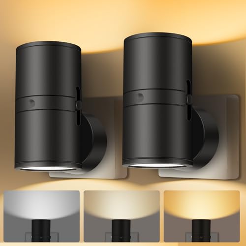 HOTUT Veilleuse Prise Electrique, 2 pièces LED Veilleuse du crépuscule à l'aube avec capteur, Trois températures de couleur, Luminosité Réglable,...