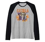 Photo Gallery divertente maglietta catzilla joke per gli amanti dei gatti maglia con maniche raglan Photo Gallery divertente maglietta catzilla joke per gli amanti dei gatti maglia con maniche raglan