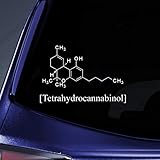 Bargain Max Decals THC Molecule Sticker Decal Notebook Car Laptop 8' (White)