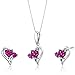 Produktbild Revoni Damen Anhänger Ohrringe Schmuckset 925 Sterlingsilber Rubin 2.25 Karat