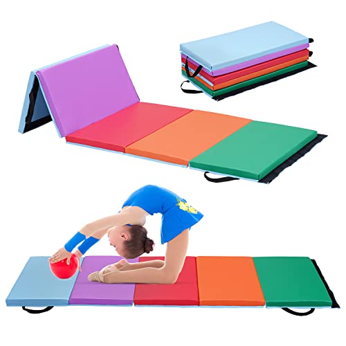 Oneofics Gymnastics Mat 5-Panel Folding Exercise Mat 6’X2’X1.8”Lightweight Portable Kids’tumbling Mat With Carrying Handles For Home Gym Workout & Active Play #TOP20