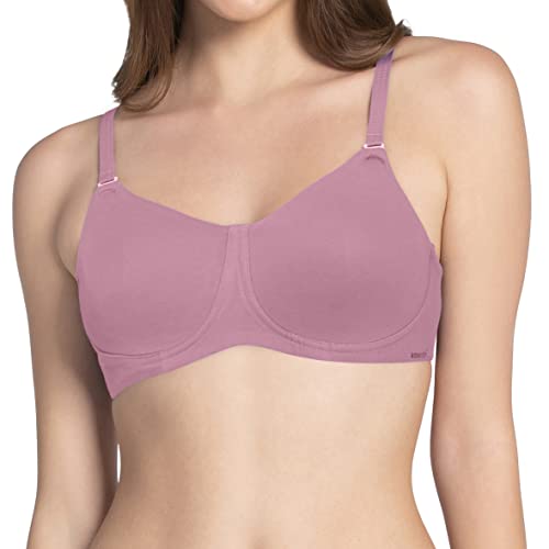 Image of Amante Women's Essential Comfort Non-Padded Non-Wired Full Coverage T-Shirt Bra | Seamless Cotton Blend | Moisture-Wicking Fabric | All-Day Support Bra