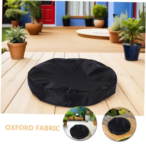 Housse Table Ronde Extérieur Oxford Imperméable Protection Noir