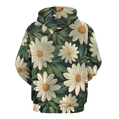 Pullover marguerite blanche coupe confortable pour affronter le froid S - 4