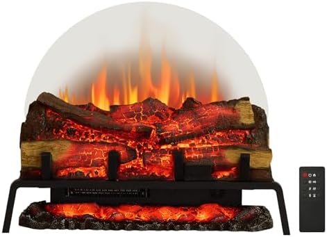 PuraFlame 27" Free Standing Electric Fireplace Log Set Insert, 750W/1500W Heater, 6 Flame Colors with 5 Brightness, Crackling Sound, Remote Control - Thumbnail 3