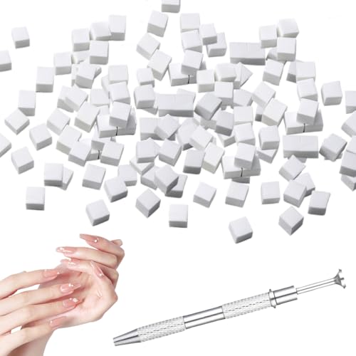 JEYORZY 100 Pezzi Di Spugna Unghie Con Pinza Metallica, Pennelli Unghie, Unghie Ombre Design, Strumenti Per Nail Art, Pennello Per Sponge, Applicatore Fai Da Te, Colore Bianco