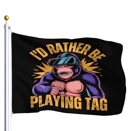 I'd Rather Be Playing Tag Gorilla Monke Tag Gorilla VR Gamers Flags For Wall Hanging