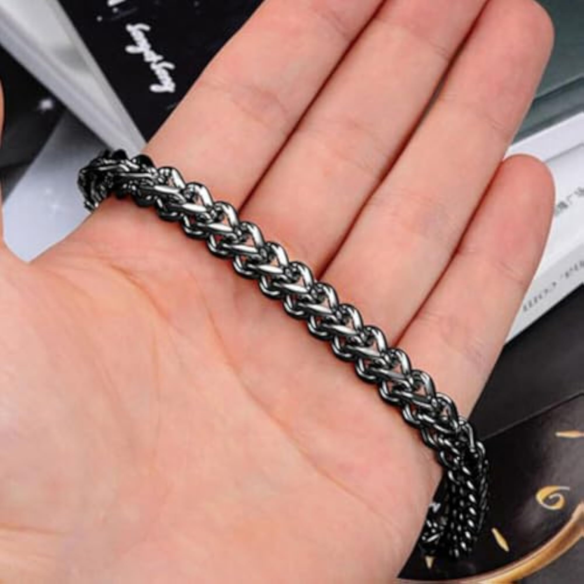 Men's Silver Plated Spider Pendant & Chain Bracelet