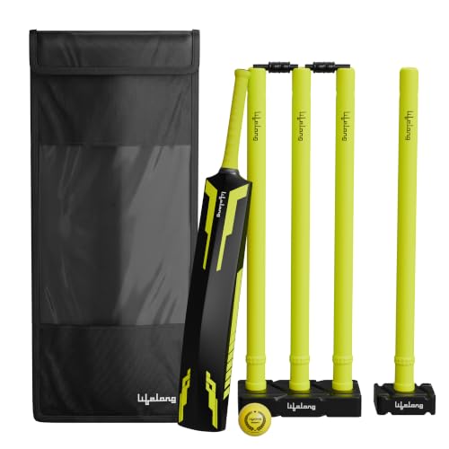 Image of Lifelong Plastic Cricket Set with Hard Plastic Cricket Bat and Soft Cricket Ball for Kids & Adults | Size 6 (32 Inch) Cricket Bat | Cricket Set for Boys & Girls Age 8 Years and Above