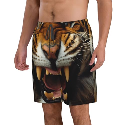 Men's Swim Trunks Angry Tiger Quick Dry Board Shorts Mens Bathing Suit Beach Swimwear with Pockets4