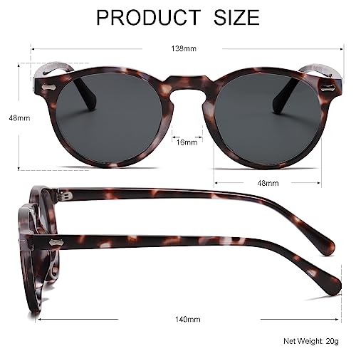 Image of Vintage Polarized Sunglasses for Men Women Round Retro Classic Fashion Eyewear UV400 Protection Sun Glasses