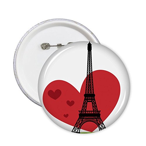 Badge Tour Eiffel France pin bouton rond paysage architecture pour collectionneur