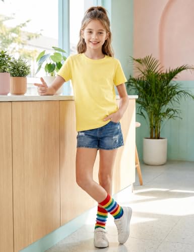 Image of Girls Cotton Long /Short Sleeve T Shirts Casual Classic Top 3-14Y
