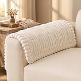 decorUhome Fuzzy Pet Couch Cover for Dogs, Non-Slip Sofa Covers for Sofa Couch Arm, Soft Thick Furniture Couch Protector, Washable Sofa Slipcovers, White, 27.6' x 27.6'