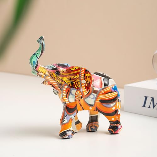 Figurine d'éléphant graffiti coloré statue design multicolore - 3
