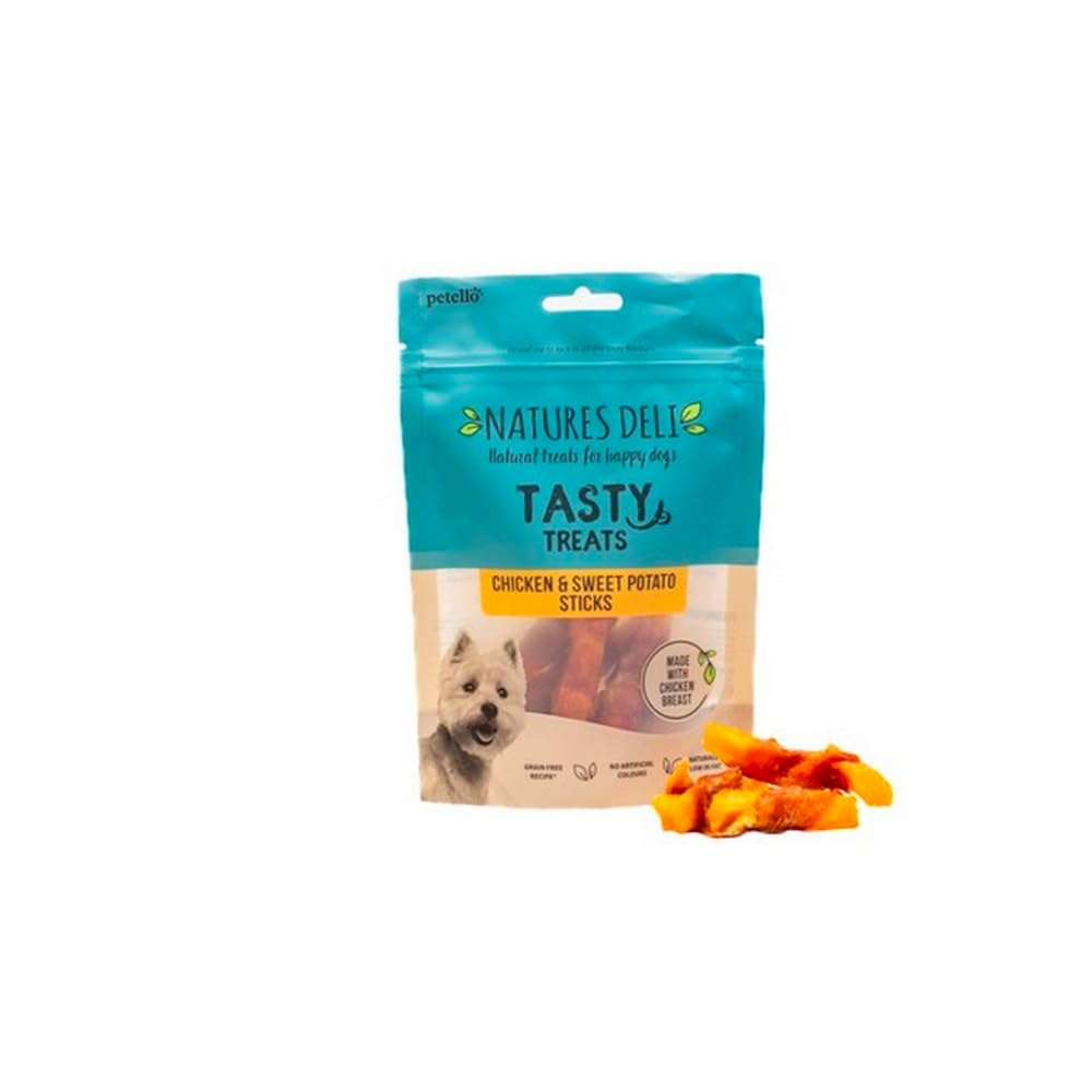 Natures Deli Chicken and Sweet Potato Sticks Dog Treats, Grain Free Low Fat Bite-size Treats for Dogs, High Protein Dog Chew, 100 g (Pack of 1)