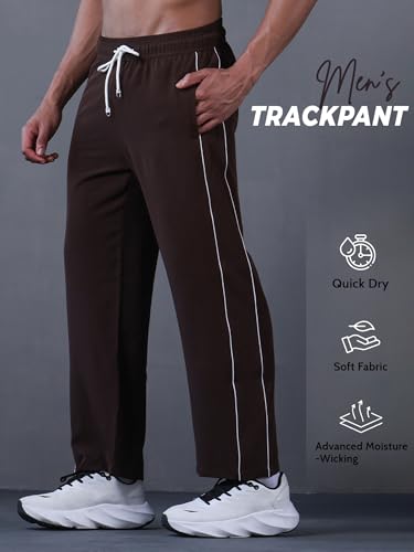 Image of CHKOKKO Men's Relaxed Track Pants for Gym Workout Running Casual Wear Sports Lower with Pockets Adjustable Drawstring Waist Lightweight Quick Dry Activewear Fitness