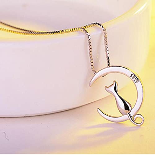 Collier chat argent 925 anti-allergie résistant à l'eau pour peau sensible