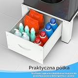Fogmiea Biała podstawa do pralki ze zintegrowaną szufladą, regulowany podest do suszarki bębnowej i ramy zamrażarki