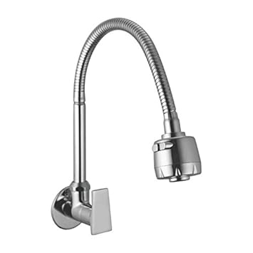 10x Brass, Metal Sink Cock Flat With Shower Flow Dual Flow, Chrome, Chrome Finish