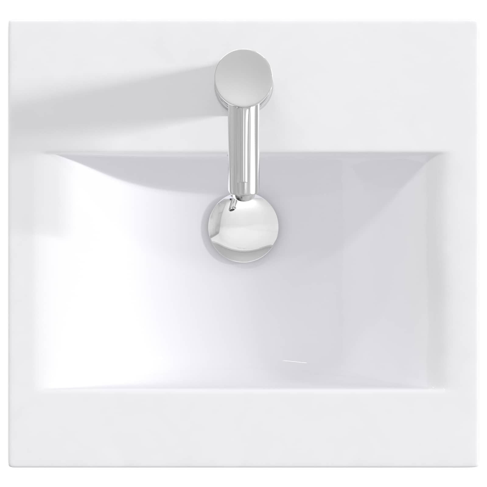 Mueble de baño con lavabo, roble Sonoma, moderno mueble de baño con 2 cajones de madera de 42 x 40 x 84,5 cm para baño de invitados y baños pequeños