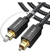 IVANKY Optical Audio Cable 10ft/3M, Nylon Braided, 24K Gold-Plated, Slim Metal Case, CL3 Rated, S...