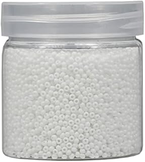 Bala&Fillic 2mm Round Size Uniform Seed Beads 10000pcs/110 Grams in Box 12/0 White Seed Beads Small Craft Seed Beads for Making Jewelry Earring Bracelets Necklace (White)