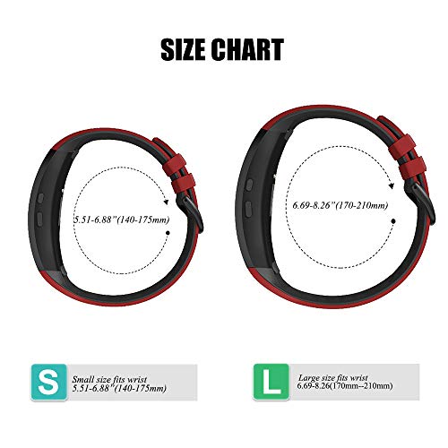 Notocity Compatible With Samsung Gear Fit2 Pro Bands Replacement Silicone Band For Samsung Gear Fit2/Gear Fit 2 Pro Smartwatch(Black-Red, Small) #TOP4