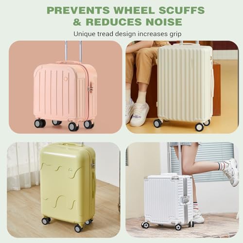 Wanmu 8 Stück Silikon Radschutzabdeckung für Gepäck, Wasserdicht Reisekoffer-Radabdeckung, rutschfest Schutzhülle Koffer Rollenschut für Reisen, Gepäck Koffer (Schwarz)