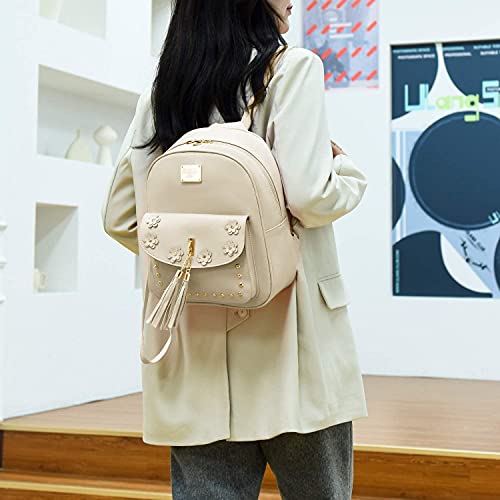 Image of floki Fashion Girls 3-PCS Fashion Cute Mini Leather Backpack sling & pouch set for Women
