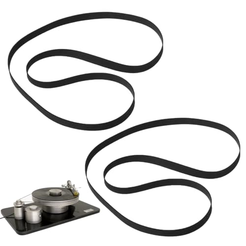2 courroies de rechange pour platine vinyle, 200 mm, noires, courroie d'entraînement pour restaurer la vitesse de rotation des disques vinyles