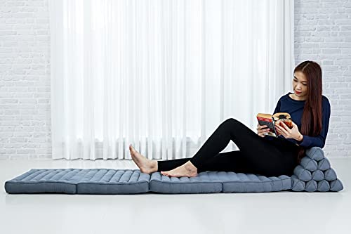 Image of Leewadee Thai Foldable Floor Mat 89 x 20 inches Kapok with Backrest