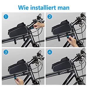 Sacoche de cadre avant de vélo ROKOO noir 7,3 L avec sac en filet pour bouteille latérale Sacoche de cadre avant de vélo ROKOO noir 7,3 L avec sac en filet pour bouteille latérale