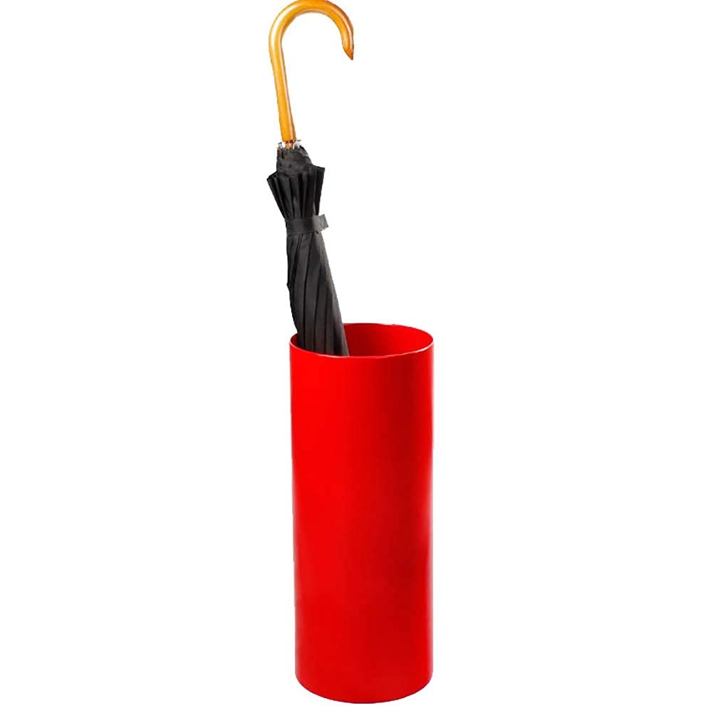 Porte-parapluie rond en plastique rouge pour entrée et bureau
